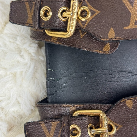 Louis Vuitton Monogram Brown and Gold Slides Size 8 - Picture 6 of 11